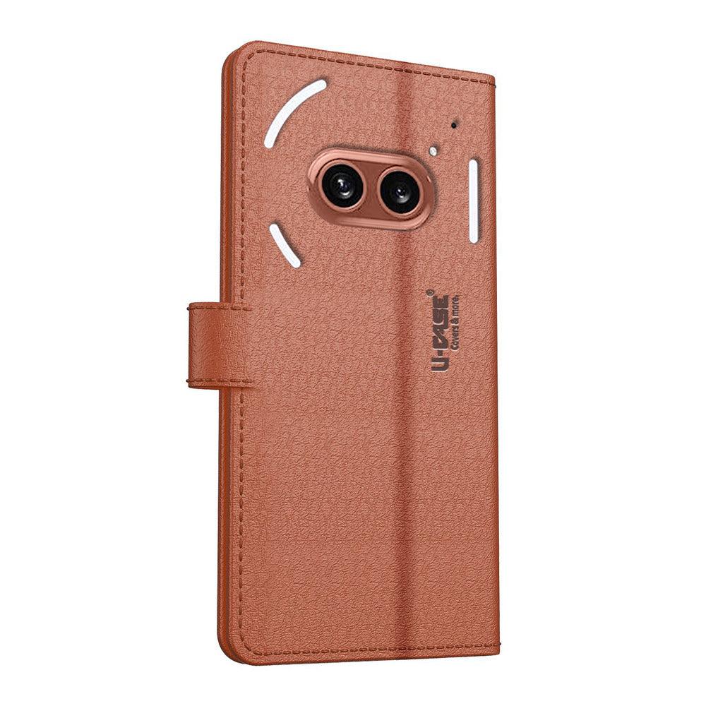 U-CASE Magnetic Flip Cover for NOTHING 2A Vegan Foldable Stand & Pocket Magnetic Closure - Aibex